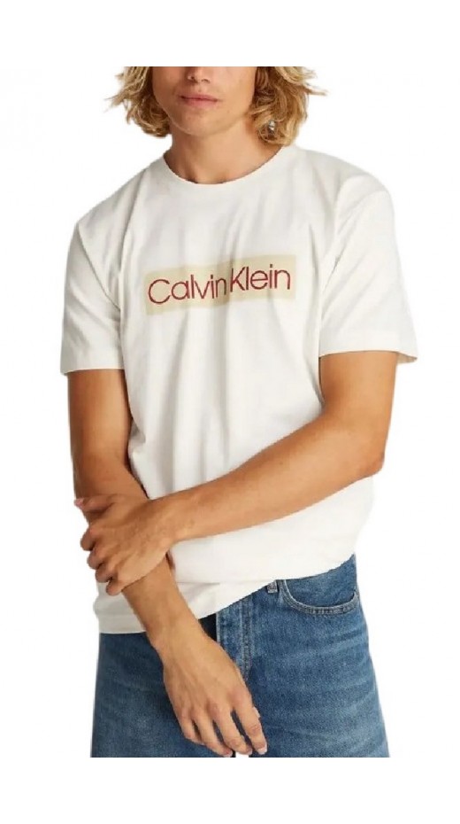 CALVIN KLEIN LABEL PRINT TEE T-SHIRT ΜΠΛΟΥΖΑ ΑΝΔΡΙΚΗ OFF WHITE