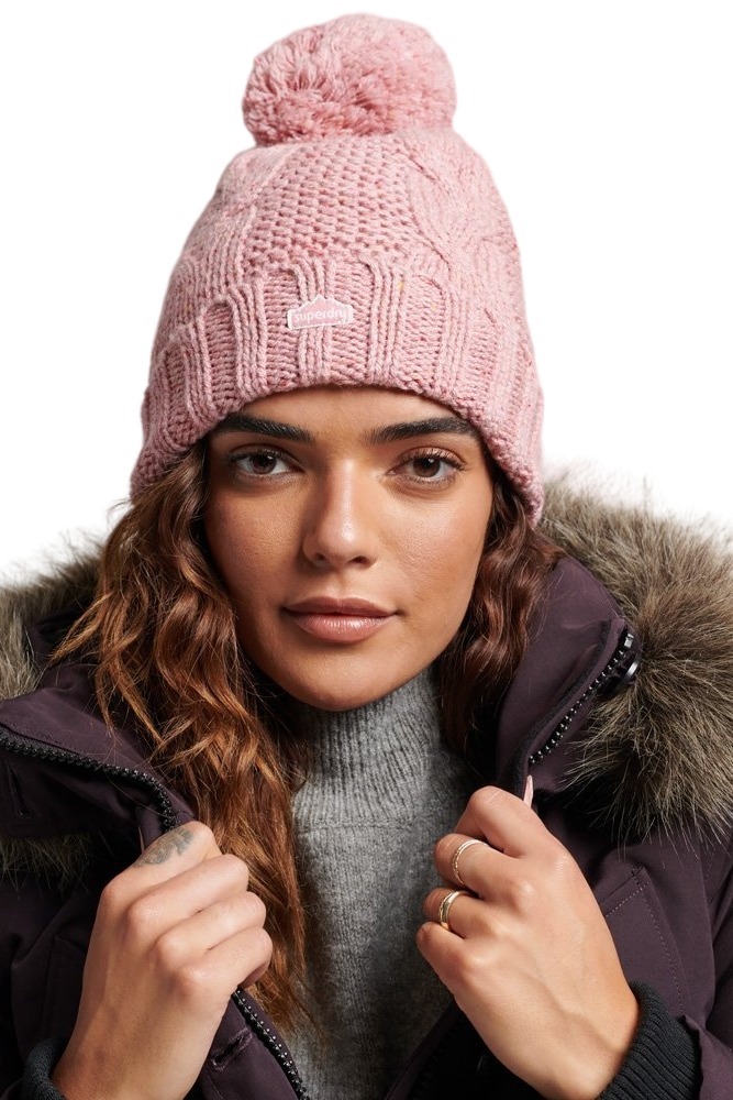 ΣΚΟΥΦΟΣ D2 VINTAGE CABLE BEANIE ΓΥΝΑΙΚΕΙΟΣ SUPERDRY ROSE