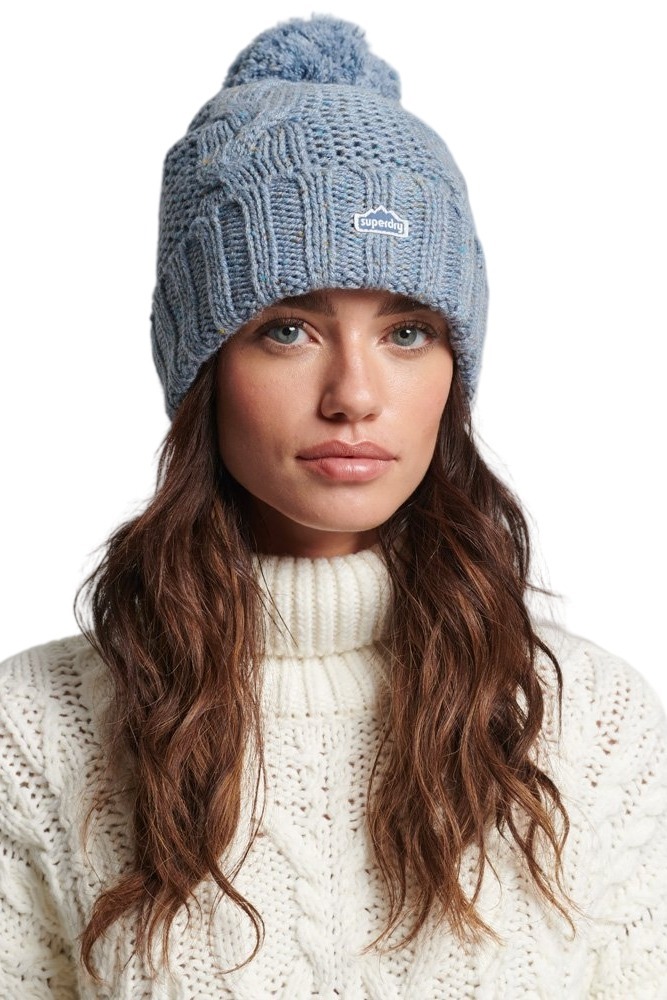 ΣΚΟΥΦΟΣ D2 VINTAGE CABLE BEANIE ΓΥΝΑΙΚΕΙΟΣ SUPERDRY BLUE