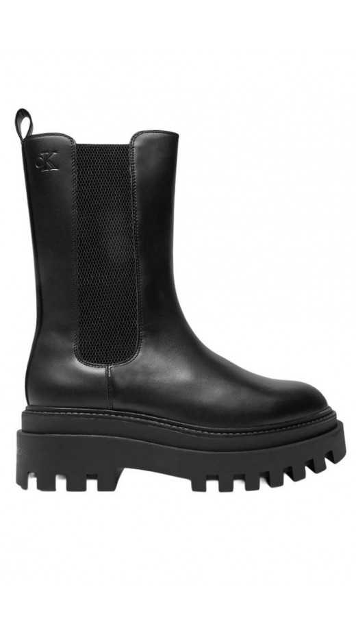 CALVIN KLEIN JEANS FLATFORM CHELSEA BOOT MG LTH ΜΠΟΤΑ ΓΥΝΑΙΚΕΙΑ BLACK