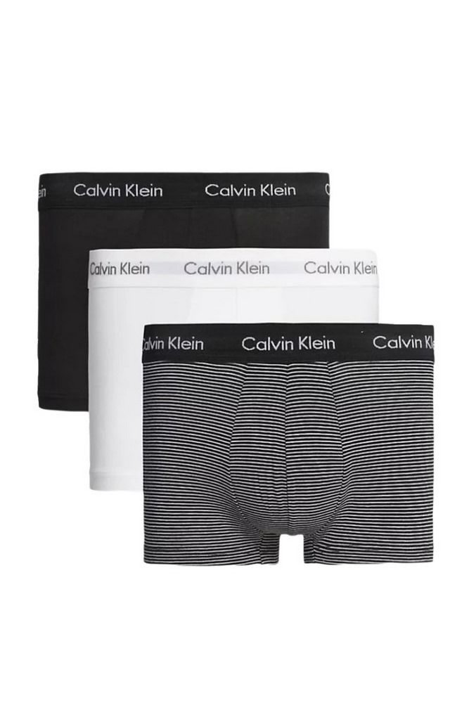 CALVIN KLEIN LOW RISE TRUNK 3PK WHITE/BLACK