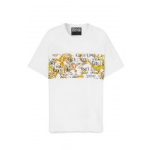 VERSACE JEANS COUTURE LOGO BAROQUE T-SHIRT ΜΠΛΟΥΖΑ ΑΝΔΡΙΚΗ WHITE