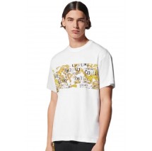 VERSACE JEANS COUTURE LOGO BAROQUE T-SHIRT ΜΠΛΟΥΖΑ ΑΝΔΡΙΚΗ WHITE