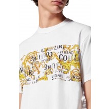 VERSACE JEANS COUTURE LOGO BAROQUE T-SHIRT ΜΠΛΟΥΖΑ ΑΝΔΡΙΚΗ WHITE