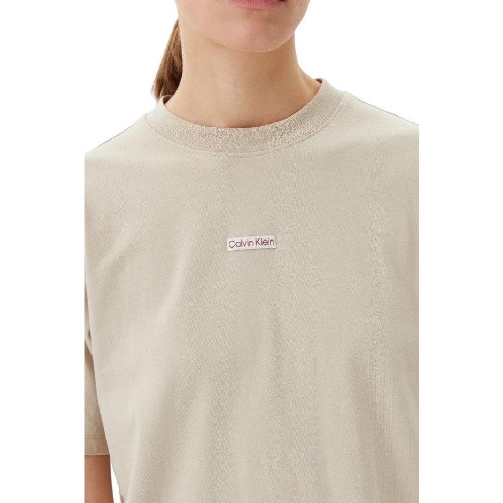 CALVIN KLEIN JEANS PLACED INST TEE DRESS ΦΟΡΕΜΑ ΓΥΝΑΙΚΕΙΟ BEIGE