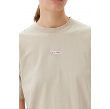 CALVIN KLEIN JEANS PLACED INST TEE DRESS ΦΟΡΕΜΑ ΓΥΝΑΙΚΕΙΟ BEIGE