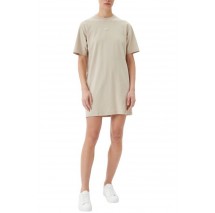 CALVIN KLEIN JEANS PLACED INST TEE DRESS ΦΟΡΕΜΑ ΓΥΝΑΙΚΕΙΟ BEIGE