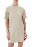 CALVIN KLEIN JEANS PLACED INST TEE DRESS ΦΟΡΕΜΑ ΓΥΝΑΙΚΕΙΟ BEIGE