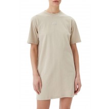 CALVIN KLEIN JEANS PLACED INST TEE DRESS ΦΟΡΕΜΑ ΓΥΝΑΙΚΕΙΟ BEIGE