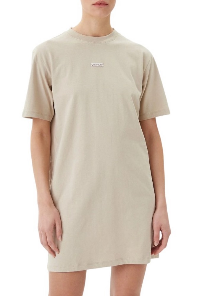 CALVIN KLEIN JEANS PLACED INST TEE DRESS ΦΟΡΕΜΑ ΓΥΝΑΙΚΕΙΟ BEIGE