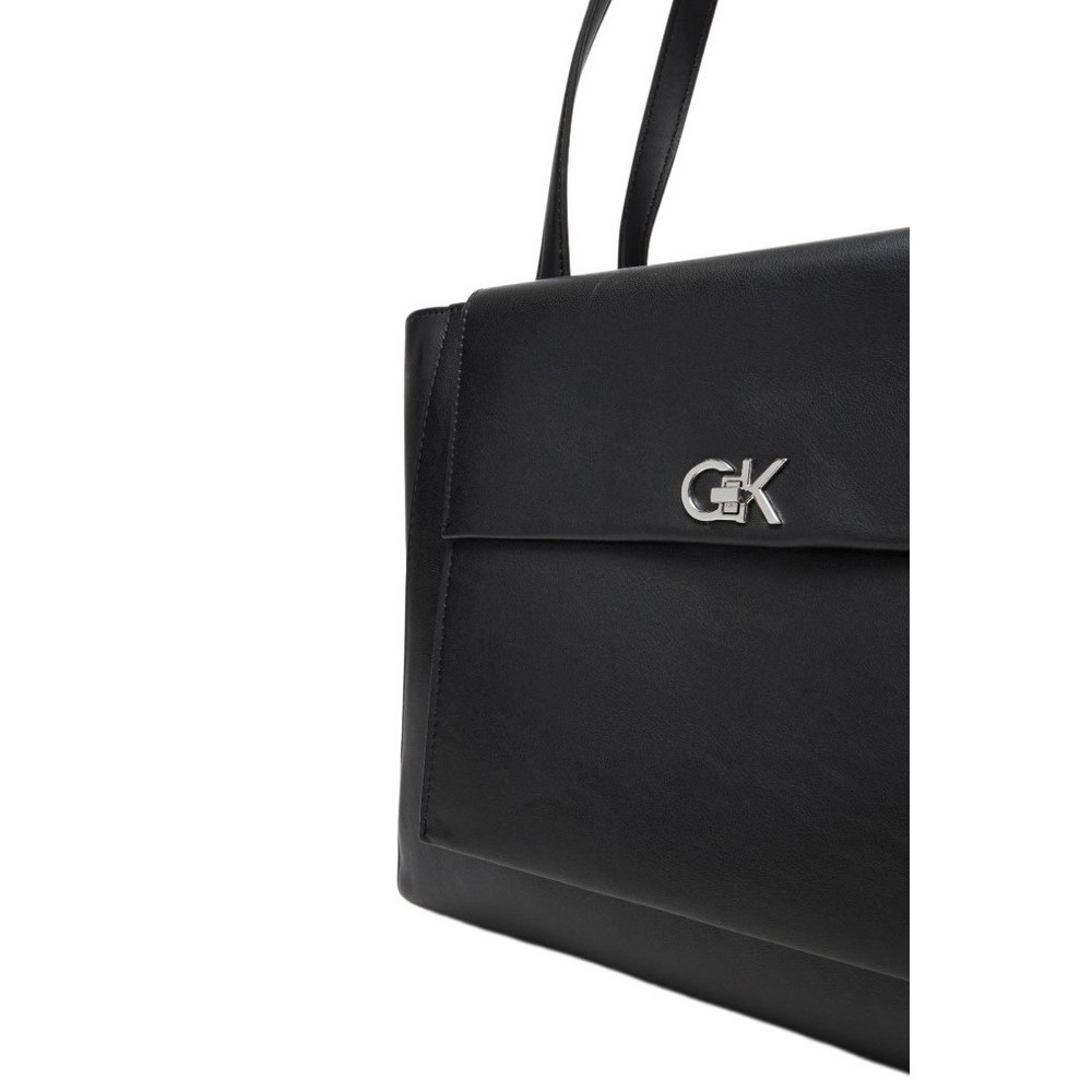 CALVIN KLEIN RE-LOCK MEDIUM SHOPPER ΤΣΑΝΤΑ ΓΥΝΑΙΚΕΙΑ BLACK