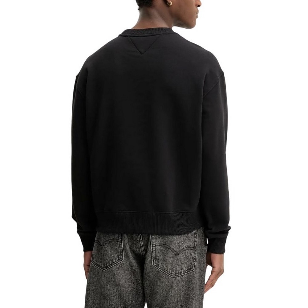 TOMMY JEANS 90S DISTRESSED FLAG CREW ΦΟΥΤΕΡ ΜΠΛΟΥΖΑ ΑΝΔΡΙΚΗ BLACK