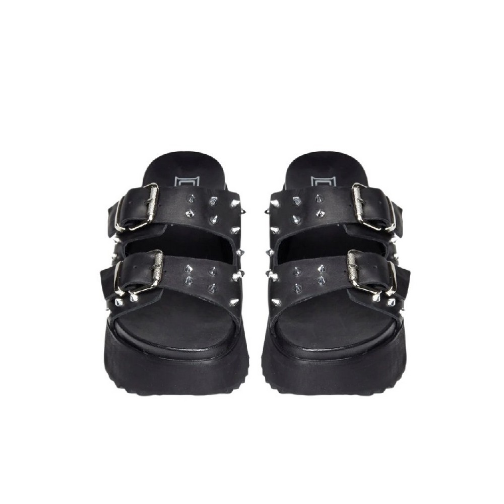 CULT JANIS  BLACK/SILVER WITH STUDS ΠΑΝΤΟΦΛΑ ΓΥΝΑΙΚΕΙΑ BLACK
