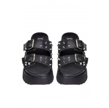 CULT JANIS  BLACK/SILVER WITH STUDS ΠΑΝΤΟΦΛΑ ΓΥΝΑΙΚΕΙΑ BLACK