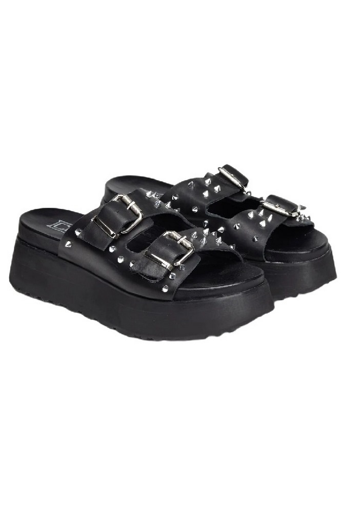 CULT JANIS  BLACK/SILVER WITH STUDS ΠΑΝΤΟΦΛΑ ΓΥΝΑΙΚΕΙΑ BLACK