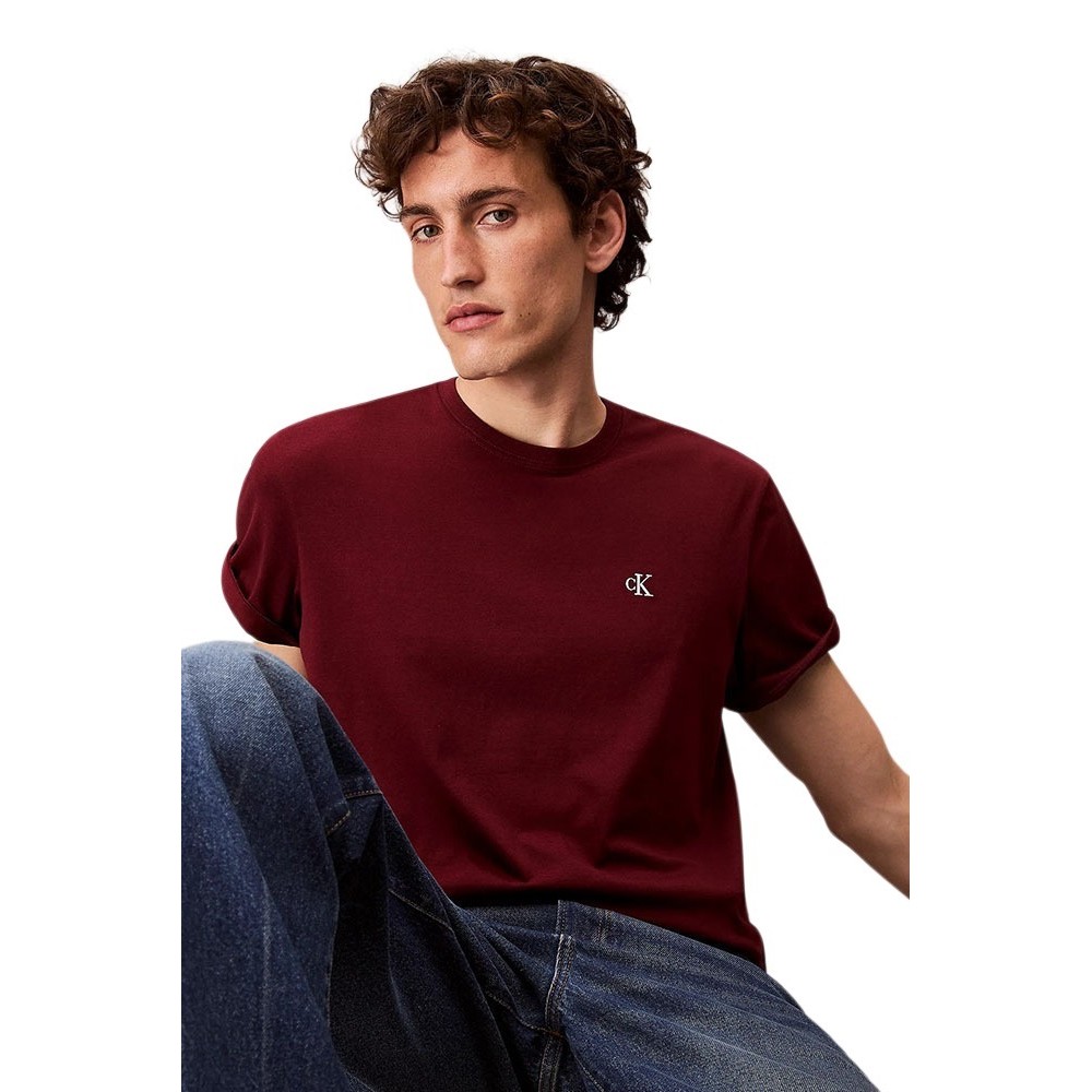 CALVIN KLEIN JEANS SS MONOGRAM 20S EASY TEE T-SHIRT ΜΠΛΟΥΖΑ ΑΝΔΡΙΚΗ BORDEAUX