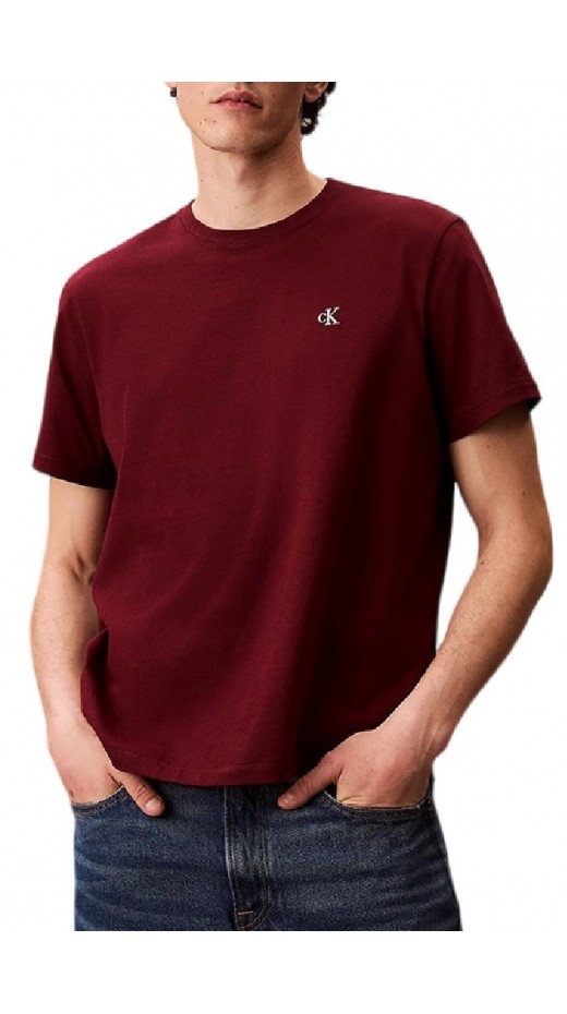 CALVIN KLEIN JEANS MONOGRAM 20S EASY TEE T-SHIRT ΜΠΛΟΥΖΑ ΑΝΔΡΙΚΗ BORDEAUX