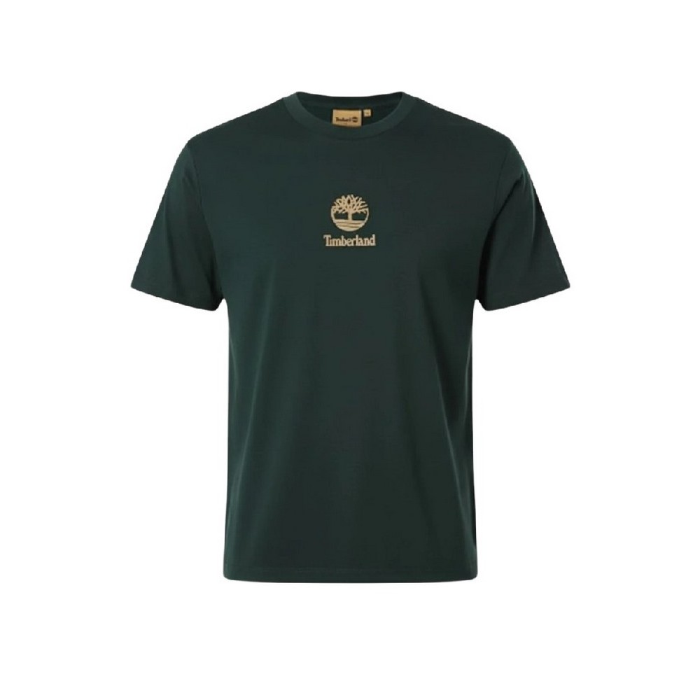 TIMBERLAND PRINT STACK LOGO SHORT T-SHIRT ΜΠΛΟΥΖΑ ΑΝΔΡΙΚΗ DARK GREEN