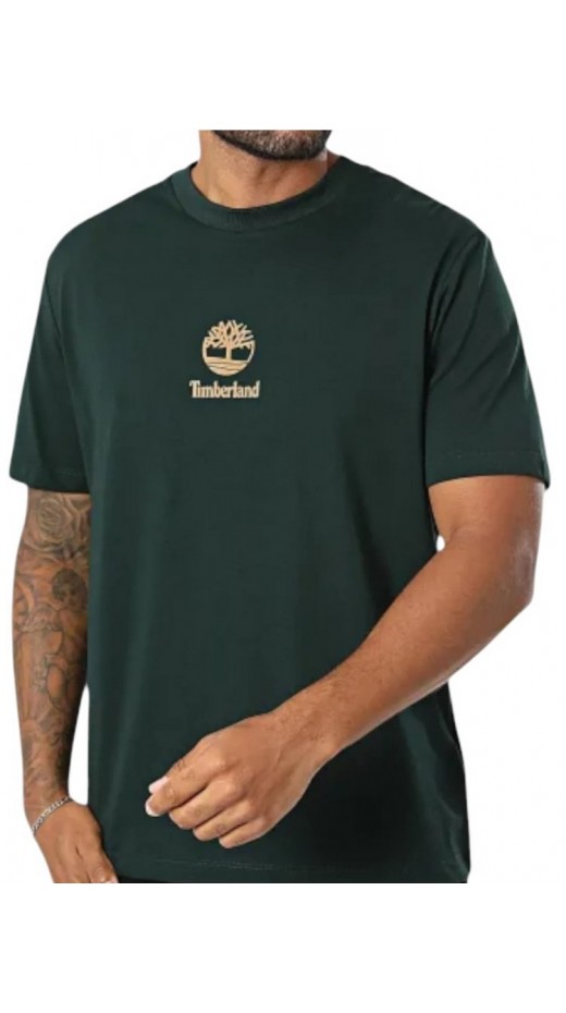 TIMBERLAND PRINT STACK LOGO SHORT T-SHIRT ΜΠΛΟΥΖΑ ΑΝΔΡΙΚΗ DARK GREEN