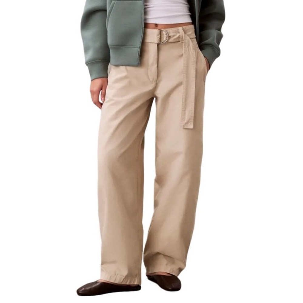 CALVIN KLEIN JEANS COTTON SEAMED PANT ΠΑΝΤΕΛΟΝΙ ΓΥΝΑΙΚΕΙΟ BEIGE