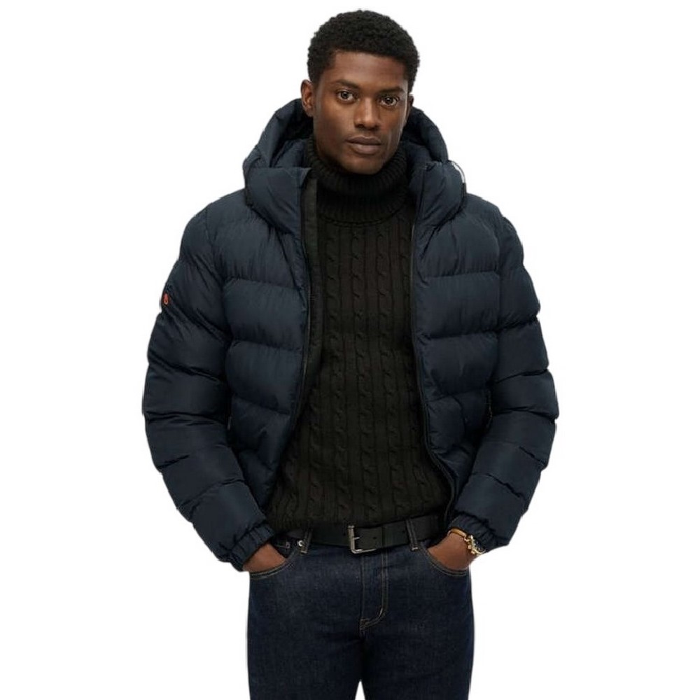 SUPERDRY SDCD HOODED SPORTS PUFFER JACKET ΜΠΟΥΦΑΝ ΑΝΔΡΙΚΟ NAVY