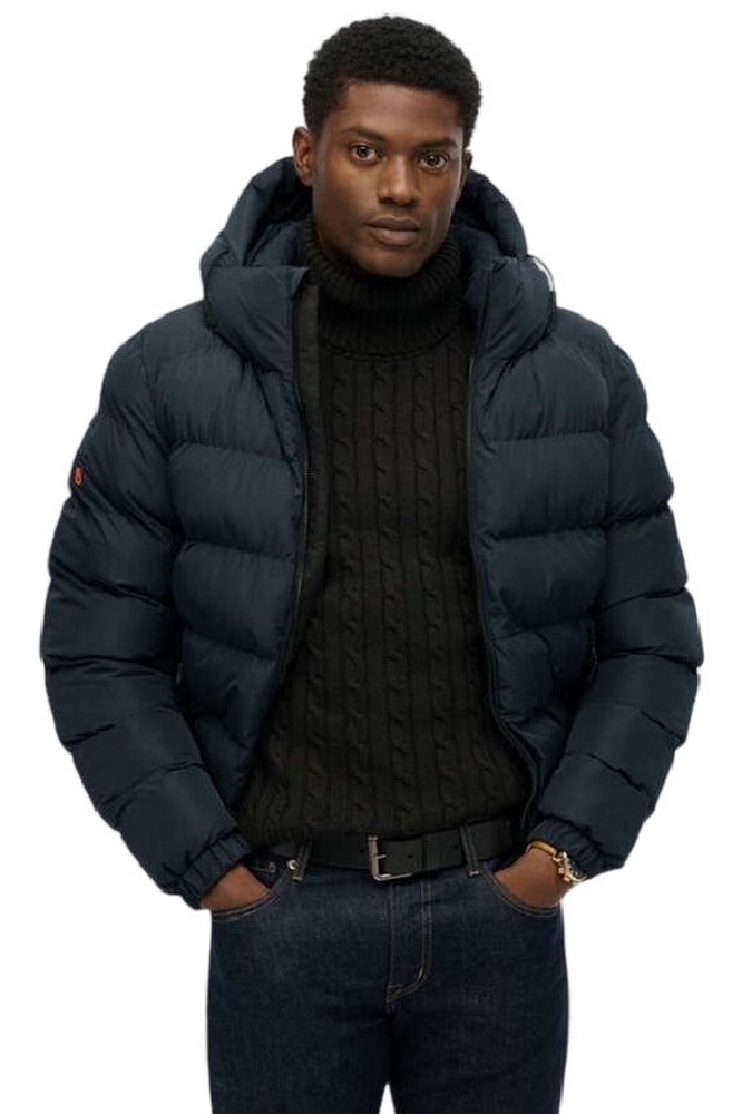 SUPERDRY D1 SDSW HOODED SPORTS PUFFER JACKET ΜΠΟΥΦΑΝ ΑΝΔΡΙΚΟ NAVY
