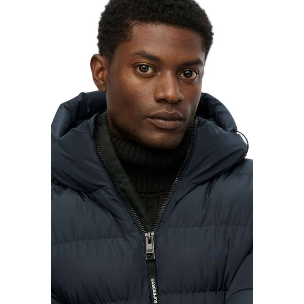 SUPERDRY SDCD HOODED SPORTS PUFFER JACKET ΜΠΟΥΦΑΝ ΑΝΔΡΙΚΟ NAVY