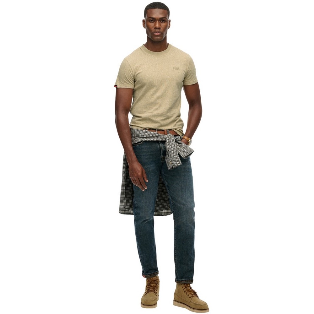 SUPERDRY ESSENTIAL LOGO EMB T-SHIRT ΜΠΛΟΥΖΑ ΑΝΔΡΙΚΗ TAN