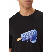HUGO BOSS JERSEY NOGLASY T-SHIRT ΜΠΛΟΥΖΑ ΑΝΔΡΙΚΗ BLACK