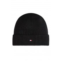 TOMMY HILFIGER FLAG PIMA COTTON BEANIE ΣΚΟΥΦΟΣ ΑΝΔΡΙΚΟΣ BLACK