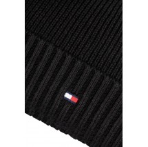 TOMMY HILFIGER FLAG PIMA COTTON BEANIE ΣΚΟΥΦΟΣ ΑΝΔΡΙΚΟΣ BLACK