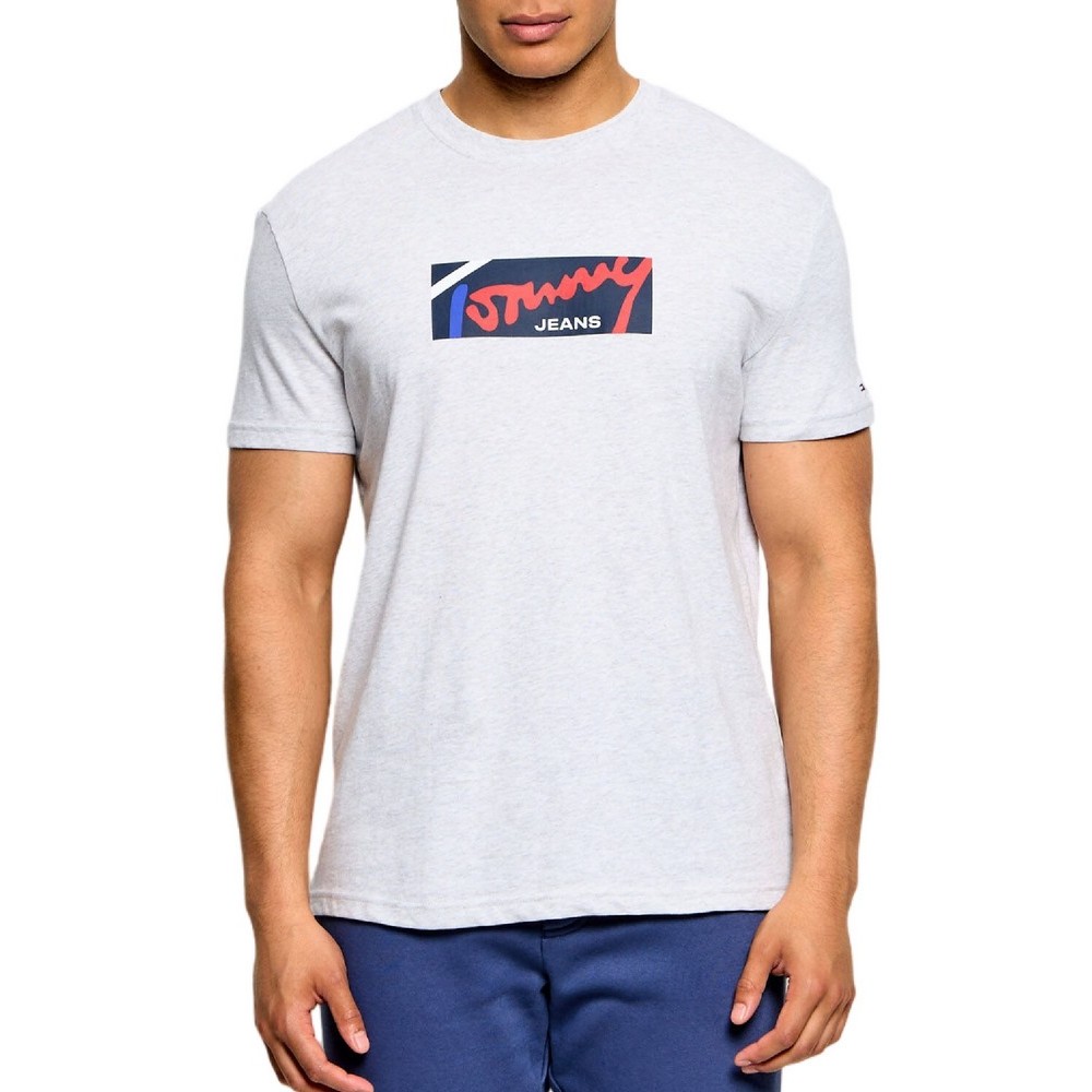 TOMMY JEANS REG SIGNATURE T-SHIRT ΜΠΛΟΥΖΑ ΑΝΔΡΙΚΗ GREY