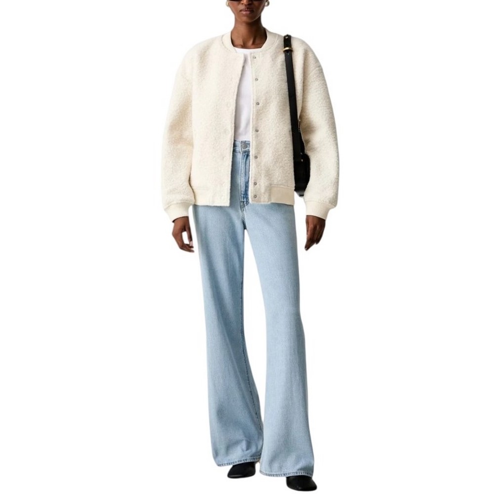 GUESS AZHA SHERPA BOMBER ΜΠΟΥΦΑΝ ΓΥΝΑΙΚΕΙΟ ECRU