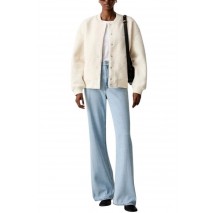 GUESS AZHA SHERPA BOMBER ΜΠΟΥΦΑΝ ΓΥΝΑΙΚΕΙΟ ECRU