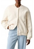 GUESS AZHA SHERPA BOMBER ΜΠΟΥΦΑΝ ΓΥΝΑΙΚΕΙΟ ECRU