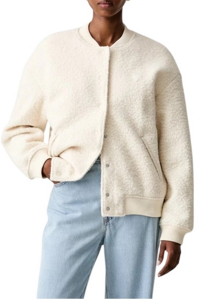GUESS AZHA SHERPA BOMBER ΜΠΟΥΦΑΝ ΓΥΝΑΙΚΕΙΟ ECRU