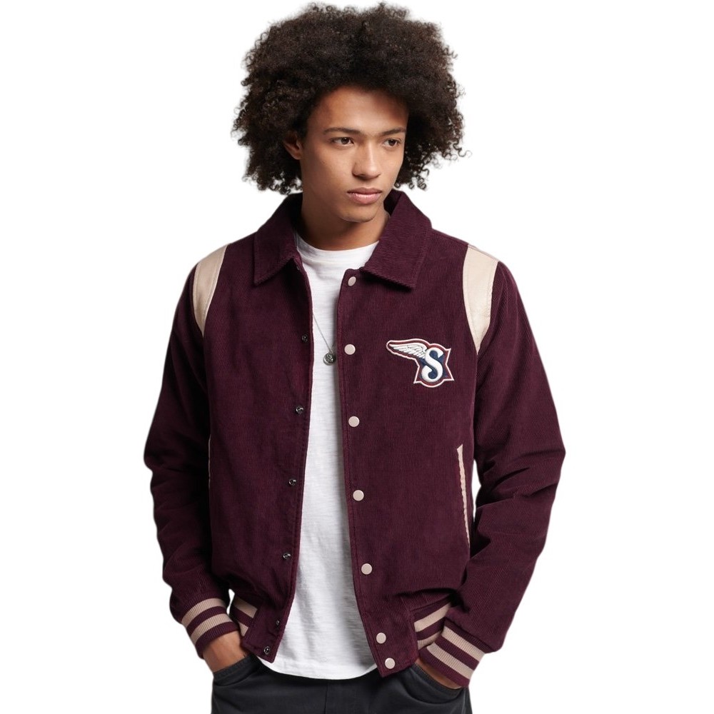 ΜΠΟΥΦΑΝ D2 VINTAGE VARSITY CORD BOMBER ΑΝΔΡΙΚΟ SYPERDRY PURPLE