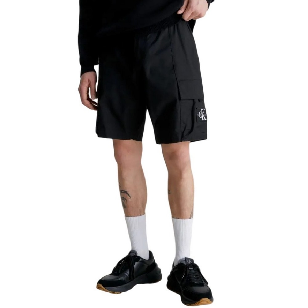 CALVIN KLEIN JEANS WASHED CARGO WOVEN SHORT ΒΕΡΜΟΥΔΑ ΑΝΔΡΙΚΗ BLACK