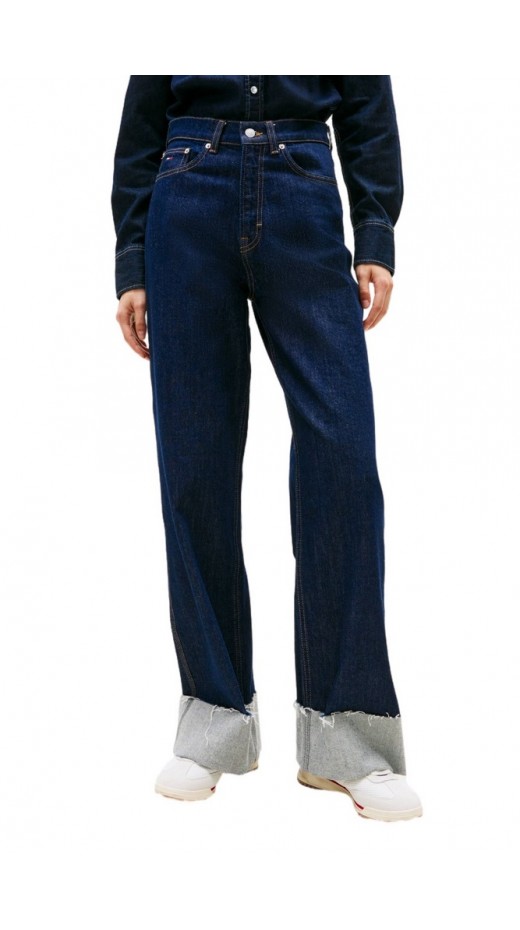 TOMMY JEANS CLAIRE HR WD TURN UP ΠΑΝΤΕΛΟΝΙ ΓΥΝΑΙΚΕΙΟ DENIM DARK