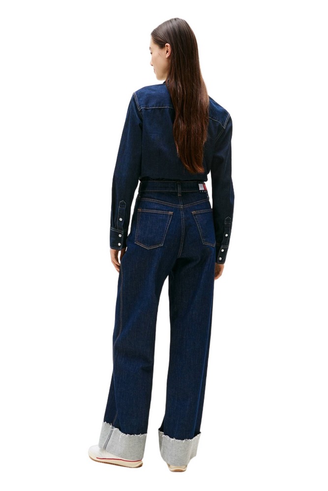 TOMMY JEANS CLAIRE HR WD TURN UP ΠΑΝΤΕΛΟΝΙ ΓΥΝΑΙΚΕΙΟ DENIM DARK