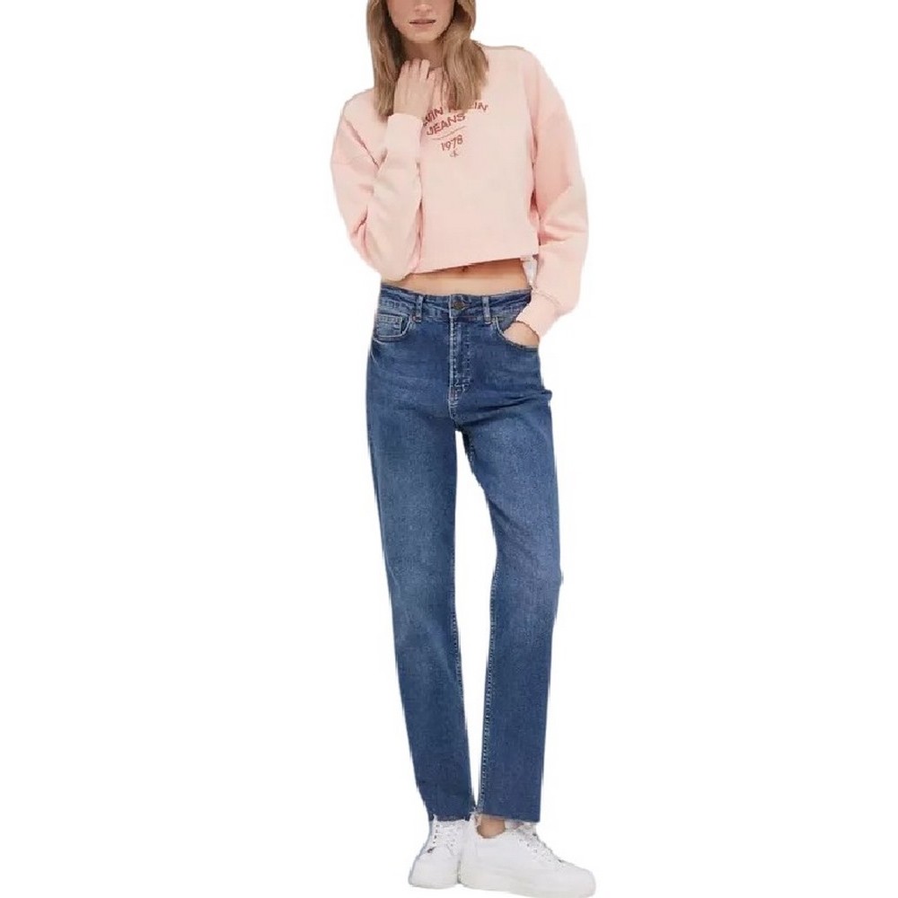 CALVIN KLEIN JEANS VARSITY LOGO CREWNECK ΜΠΛΟΥΖΑ ΦΟΥΤΕΡ ΓΥΝΑΙΚΕΙΑ PINK