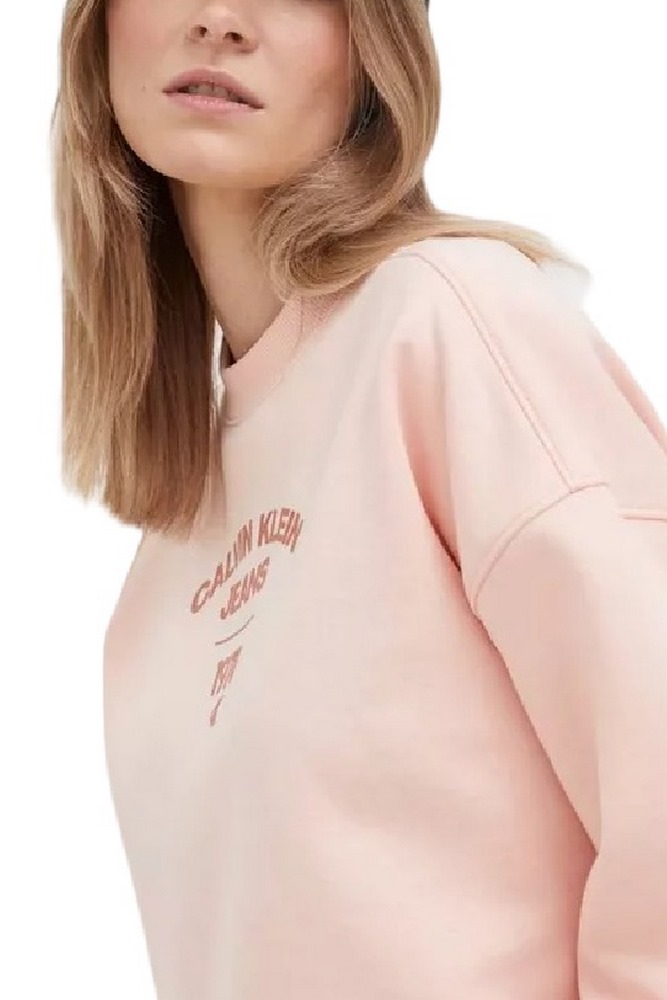 CALVIN KLEIN JEANS VARSITY LOGO CREWNECK ΜΠΛΟΥΖΑ ΦΟΥΤΕΡ ΓΥΝΑΙΚΕΙΑ PINK