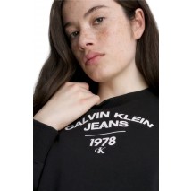 CALVIN KLEIN JEANS VARSITY LOGO CREWNECK ΜΠΛΟΥΖΑ ΦΟΥΤΕΡ ΓΥΝΑΙΚΕΙΑ BLACK