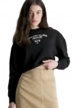 CALVIN KLEIN JEANS VARSITY LOGO CREWNECK ΜΠΛΟΥΖΑ ΦΟΥΤΕΡ ΓΥΝΑΙΚΕΙΑ BLACK