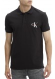 CALVIN KLEIN JEANS MONOGRAM LOGO POLO ΜΠΛΟΥΖΑ POLO ΑΝΔΡΙΚΗ BLACK