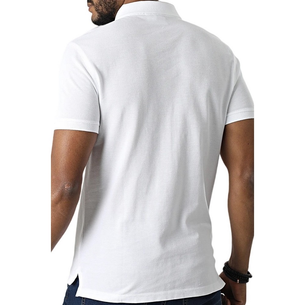 CALVIN KLEIN JEANS MONOGRAM LOGO POLO ΜΠΛΟΥΖΑ POLO ΑΝΔΡΙΚΗ WHITE