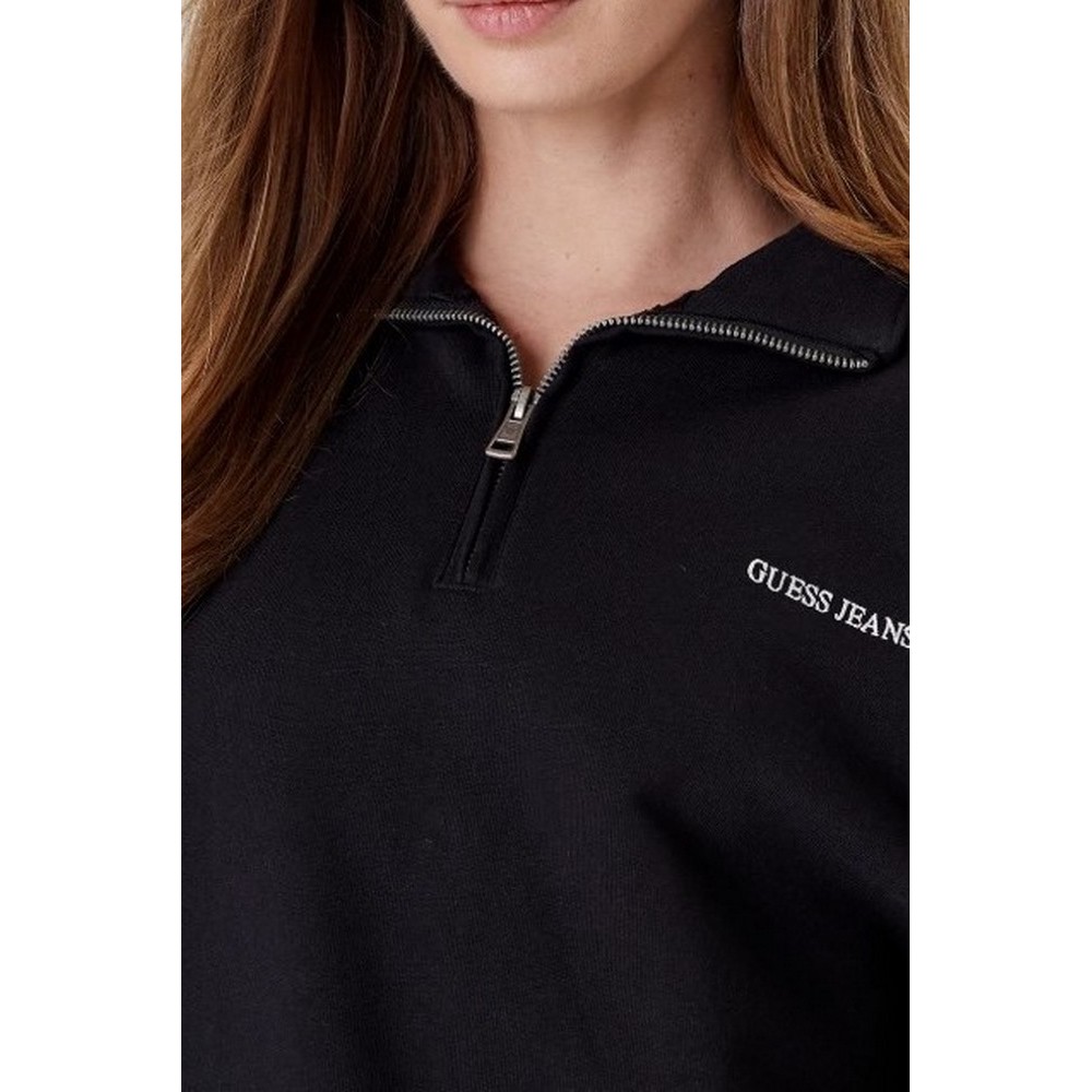 GUESS JEANS DARK HALF ZIP SWEAT ΦΟΥΤΕΡ ΓΥΝΑΙΚΕΙΟ BLACK