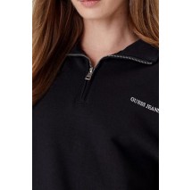 GUESS JEANS DARK HALF ZIP SWEAT ΦΟΥΤΕΡ ΓΥΝΑΙΚΕΙΟ BLACK