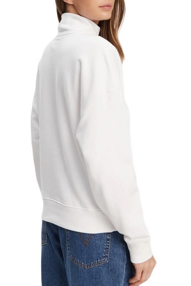GUESS JEANS DARK HALF ZIP SWEAT ΦΟΥΤΕΡ ΓΥΝΑΙΚΕΙΟ WHITE