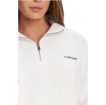 GUESS JEANS DARK HALF ZIP SWEAT ΦΟΥΤΕΡ ΓΥΝΑΙΚΕΙΟ WHITE